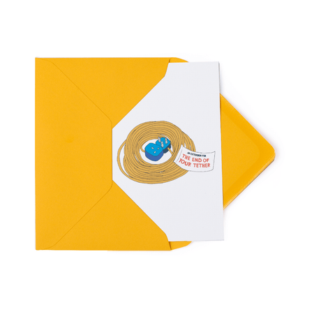 An extension for the end of your tether greetings card